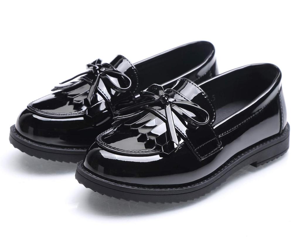 PPXID Loafers for Dress Formal 20cm [PPXID] Kids, Girls, Shoes, Children's Shoes, Bowknot, Enamel, Cute, Lightweight, Shoes, School, Wedding, Recital,