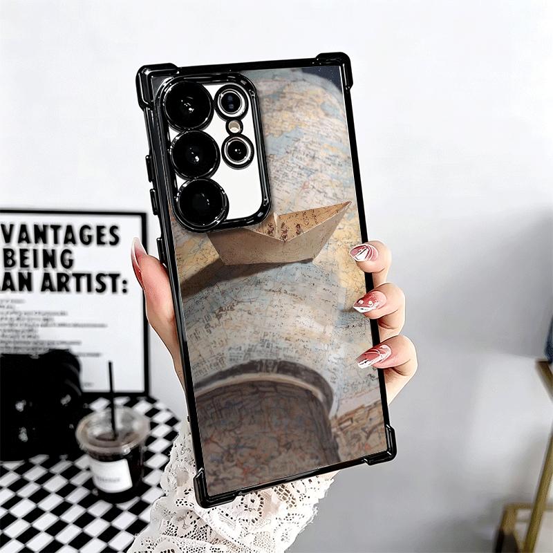 Papierflugzeug Boot Traum Beschichtung Handyhülle Für Samsung Galaxy S24 S25 FE S26 Edge S23 Ultra S22 S21 Plus S20 Anti-Fall Airbag