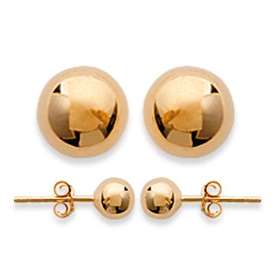[A8137] - Gold Plated 'Marbles' Earrings - 6 Mm