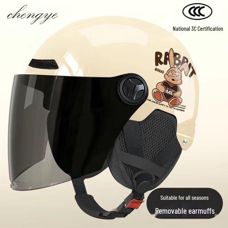 3C Certified All-Season Unisex Electric Scooter & Motorcycle Helmet with Sun Protection