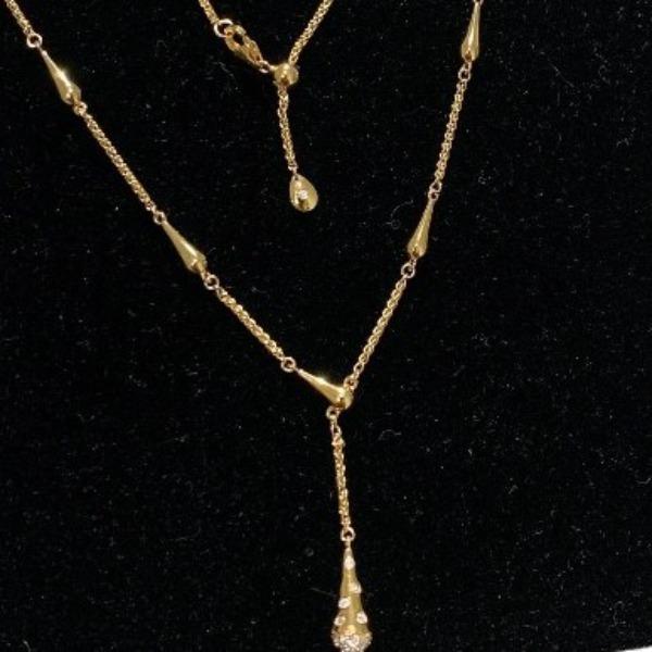 Light Luxury French Medieval Micro-Inlaid Zircon Small Waist Water Drop Necklace Super Flash Exquisite Pendant Temperament Niche Collarbone Chain