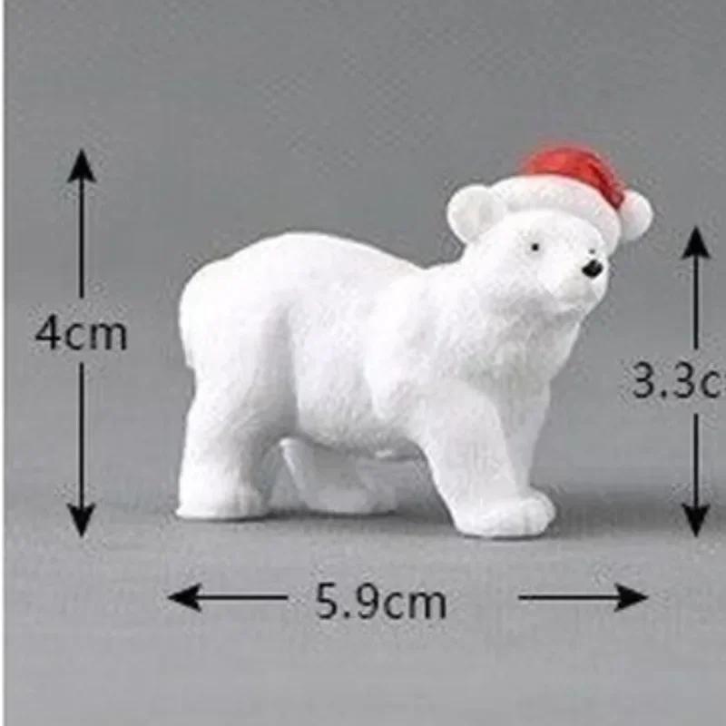 3/1pcs Miniature Christmas Polar Bear Figurines Garden Micro Snow Landscape DIY Accessories Home Decoration Desk Decoration