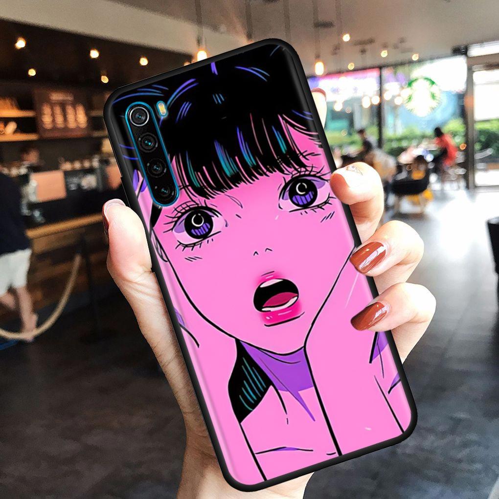 Super Cute Girl Anime Mobile Phone Shell for Redmi Note 10 11 11S 11E 7 8 8T 9 9S 9T Pro Plus 4G 5G Black Soft Case Cover Fundas