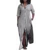 Women's Summer V-Neck Striped Shirt Dress - Loose Fit, Hot Style