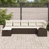 VidaXL Ensemble de Canapé de Jardin 7 Pièces avec Coussins Marron en Rattan Synthétique 3359097