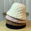 Winter Japanese Style Lazy Rabbit Velvet Bucket Hat for Women Korean Fashion Twist Pleated Warm Fisherman Hat Versatile Solid Color Cold Hat