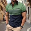 Summer Men's New Chest Fake Pocket Digital Printed Lapel Button Up Short Sleeve Top