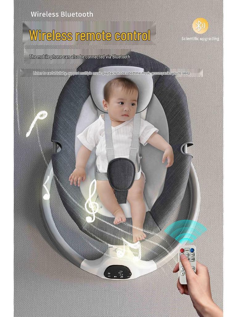 Electric Baby Rocking Chair with Music & Recliner - Newborn Sleep Aid Cradle