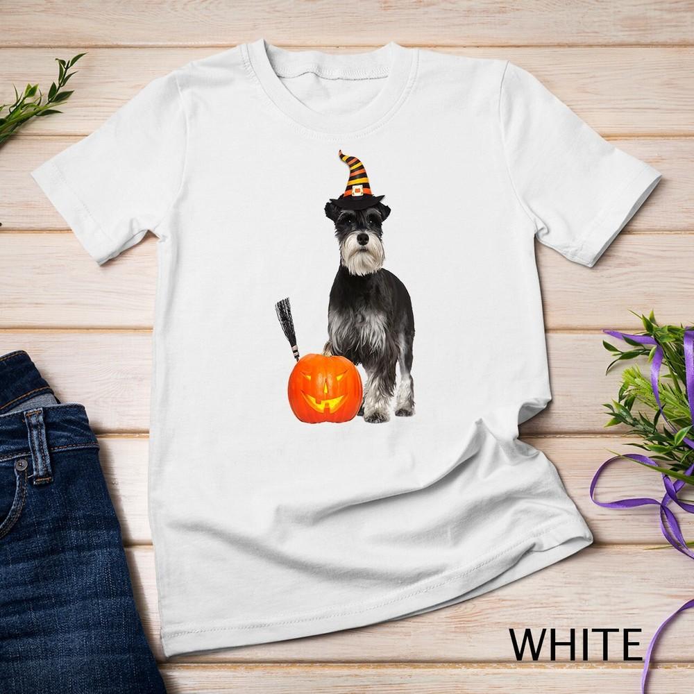

Miniature Schnauzer Witch Hat Halloween Dog Costume Unisex T-shirt 2XL