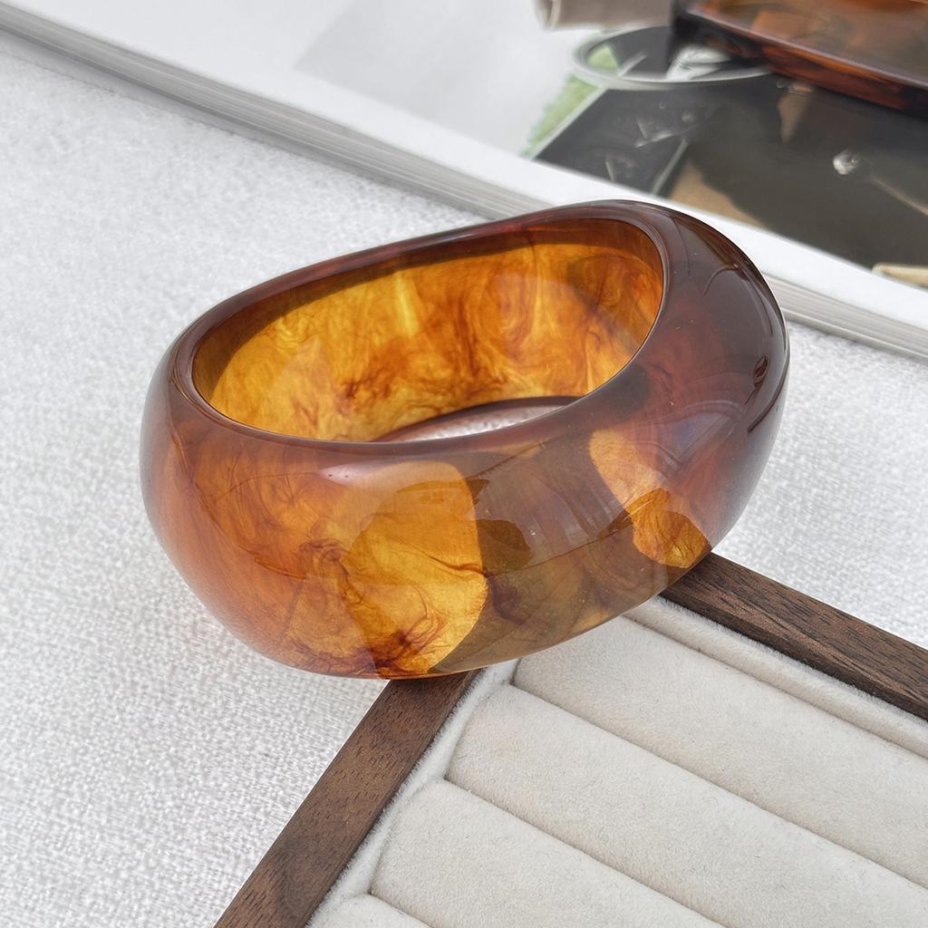 Y2K Boho Transparent Resin Acrylic Bangles for Women 2025 New Fashion Geometric Irregular Bracelet Aesthetic Jewelry