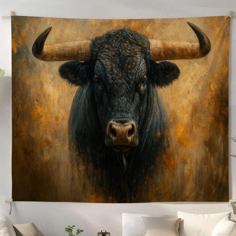 Tapestry Village Black Bull Majestic 75x100 чёрный