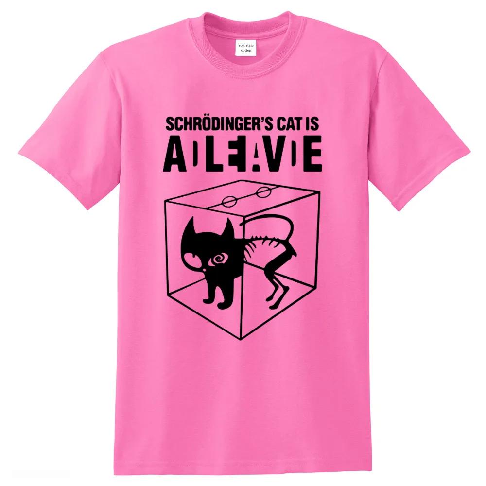 Men's T-shirt Top Quality Cotton Schrodinger's Cat Print Men T Shirt Crew Neck Casual The Big Bang Theory Mens Tshirt Geometric