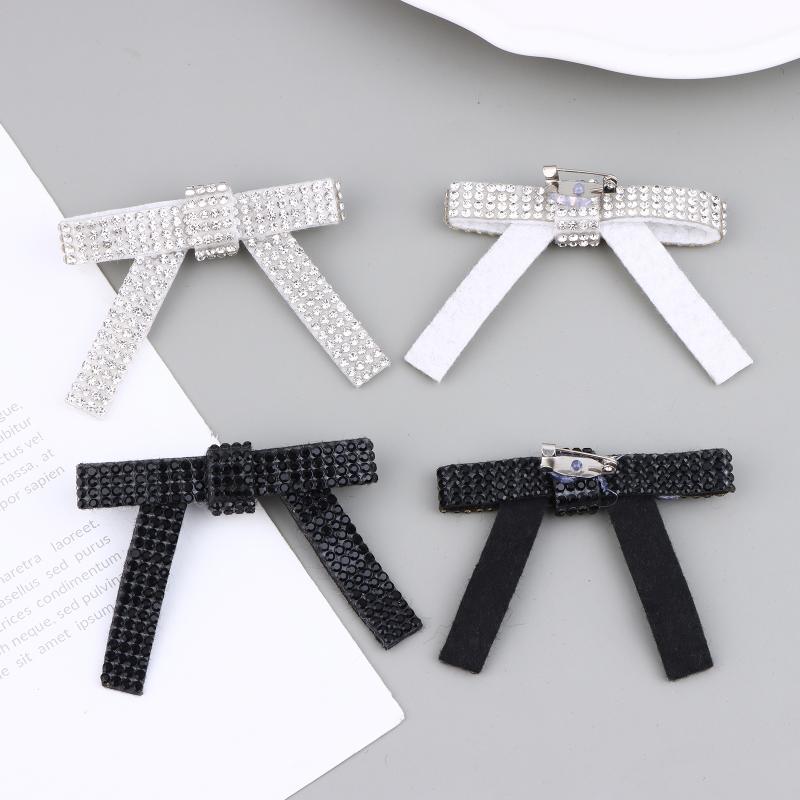 3/6Pcs Shiny Bow Brooch Collar Pin Clothing Accessories For Diy Garment Shoe Bag Jewelry Making Accessories