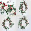 KX4B Artificial Rattan Vine Wreath Simulation Hanging Garland Red Pink Color for Home Wedding Party Table Front Door Decor