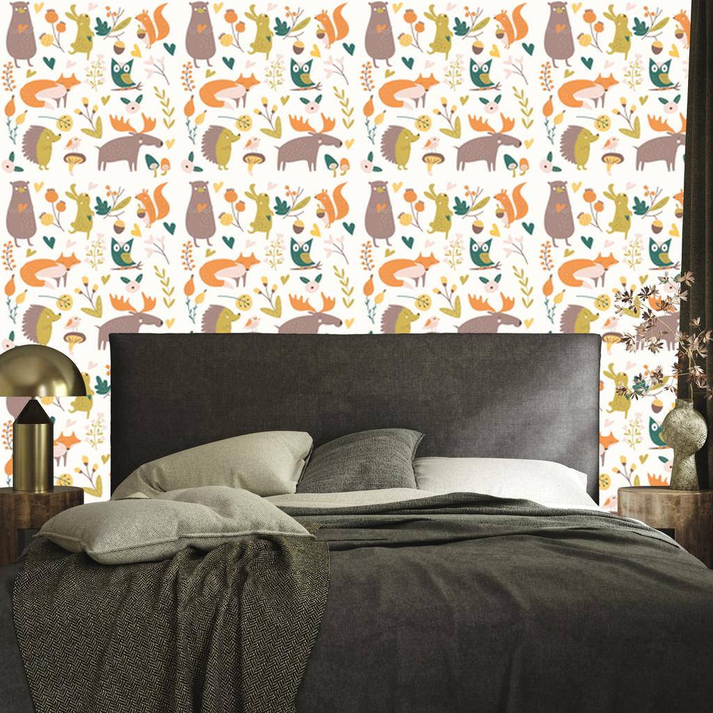 Happy Animals Forest Wallpaper for Living Room and Bedroom 50x1000