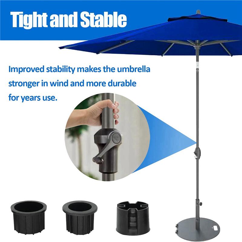 

16 Pcs Umbrella Base Stand Hole Ring Plug Cover And Cap Patio Umbrella Stand Replacement Parts Stand Base Stabilizer-B61B чёрный