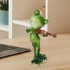 Frog Ornament Cute Cartoon Frog Statue Outdoor Accessory Figurine Resin Guitar Violin Outdoor Decor Holding Musical Instrument