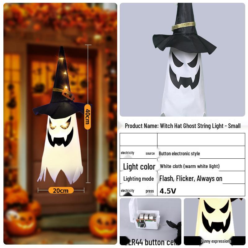 Halloween LED String Lights: Pumpkin Lanterns, Witch Hats, and Ghosts for Spooky Atmosphere