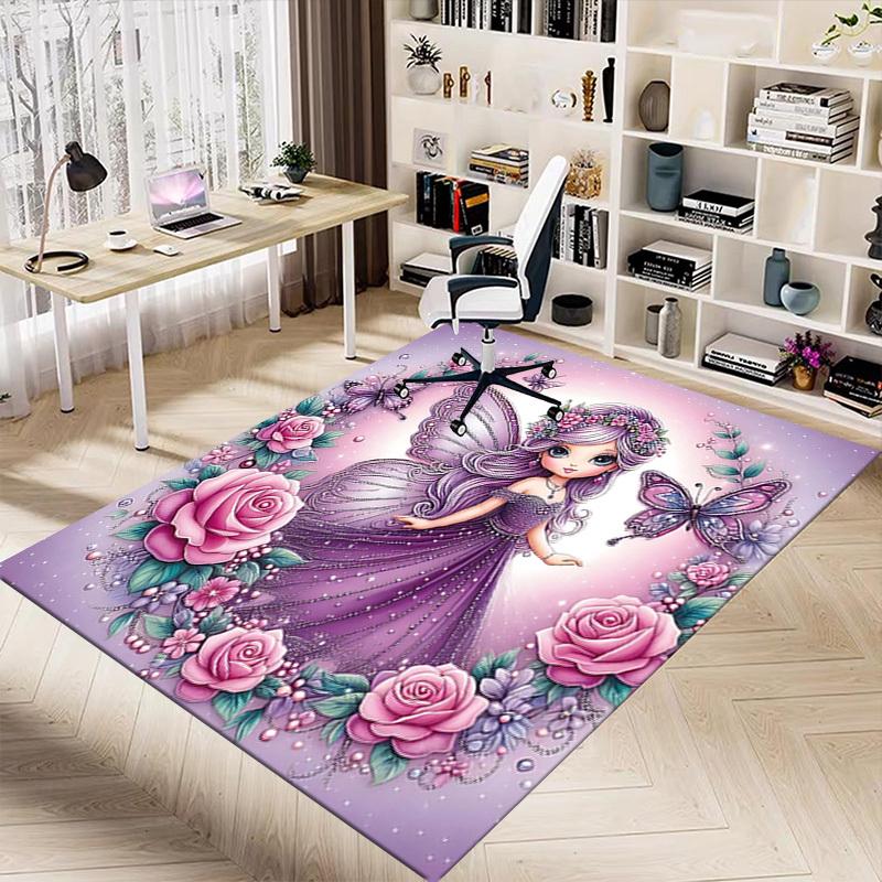 1PC Fairy Butterfly Extra Large Non-Slip Floor carpet, Office, family, bedroom, Studio - Large Area Rug Indoor Rugs, Vibrant Colors-A255