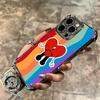 Bad Bunny Heart Plating Phone Case For Iphone 16 17 Pro Max Air 16E 14 15 Plus 12 13 Mini Anti-Fall Airabag Cover