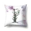 Polyester Pillowcase Home Watercolor Flower Print Pillowcase 26 English Letters Bedside Cushion Cover