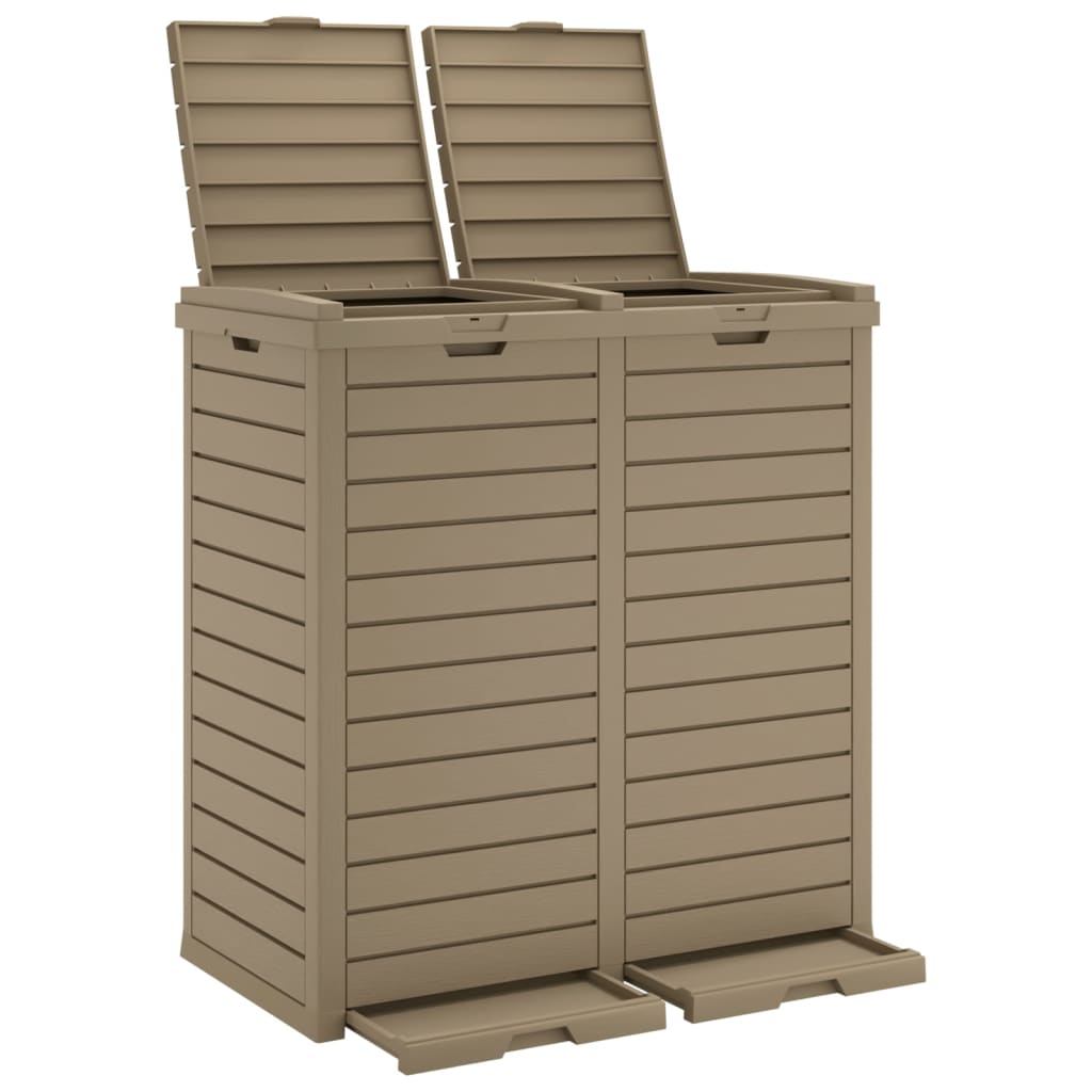 Outdoor-Mülleimer Hellbraun 78 x 41 x 86 cm Polypropylen