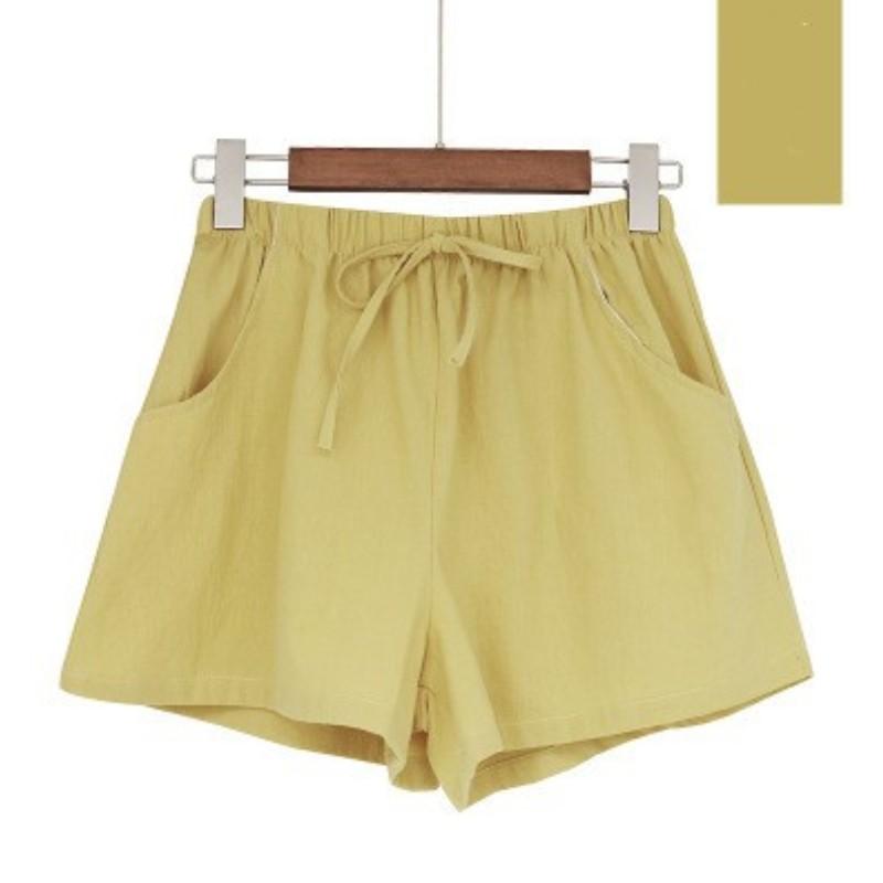 Women s Summer High-Waisted Cotton-Linen Shorts: Slimming, Loose-Fit, Lightweight, Elastic Waistband XS