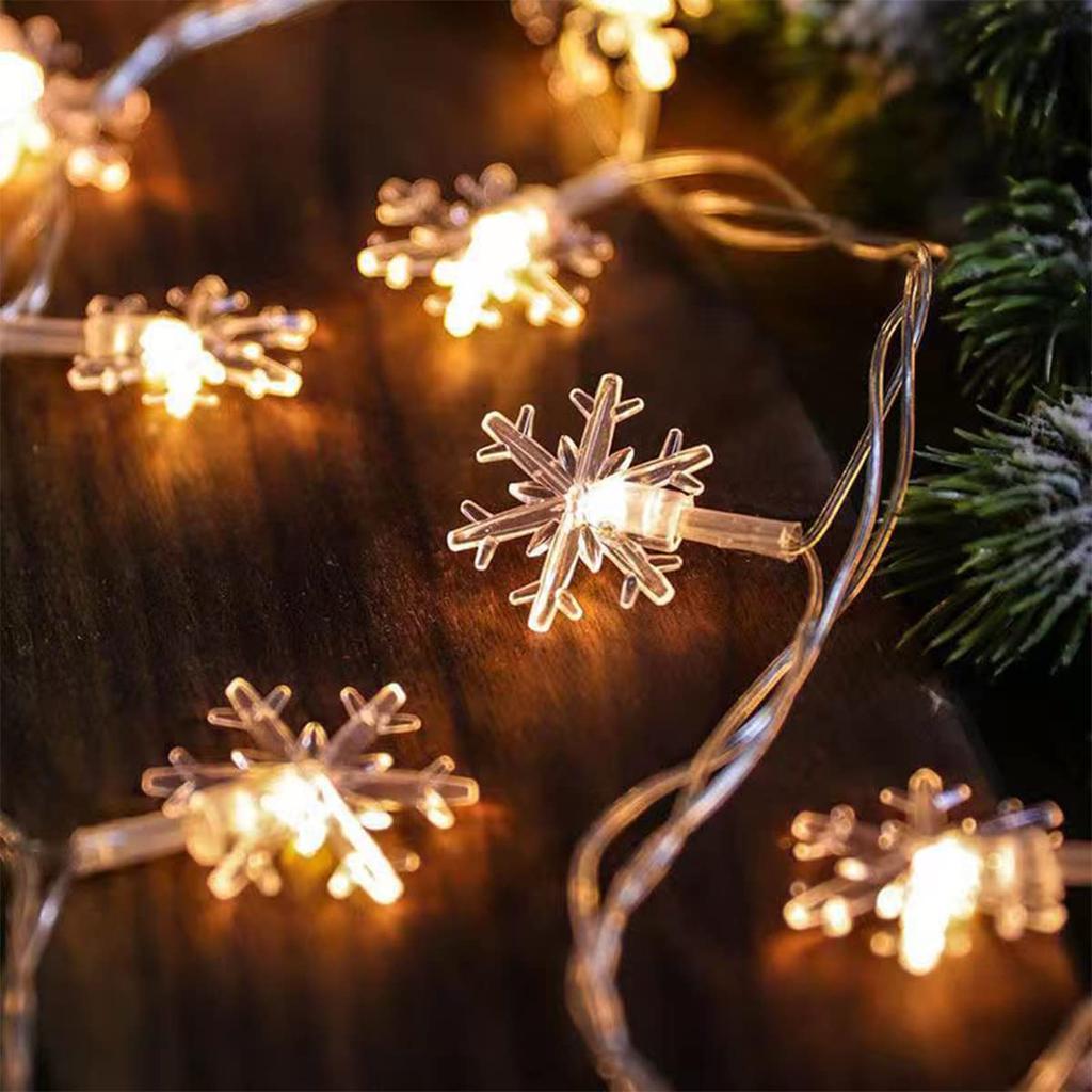 Lanito String Snowflake Warm White Garden USB Christmas Decorative Lights 20 Warm Lights, Design, LED, Indoor/Outdoor Lights, Operated, Lights, (3m,