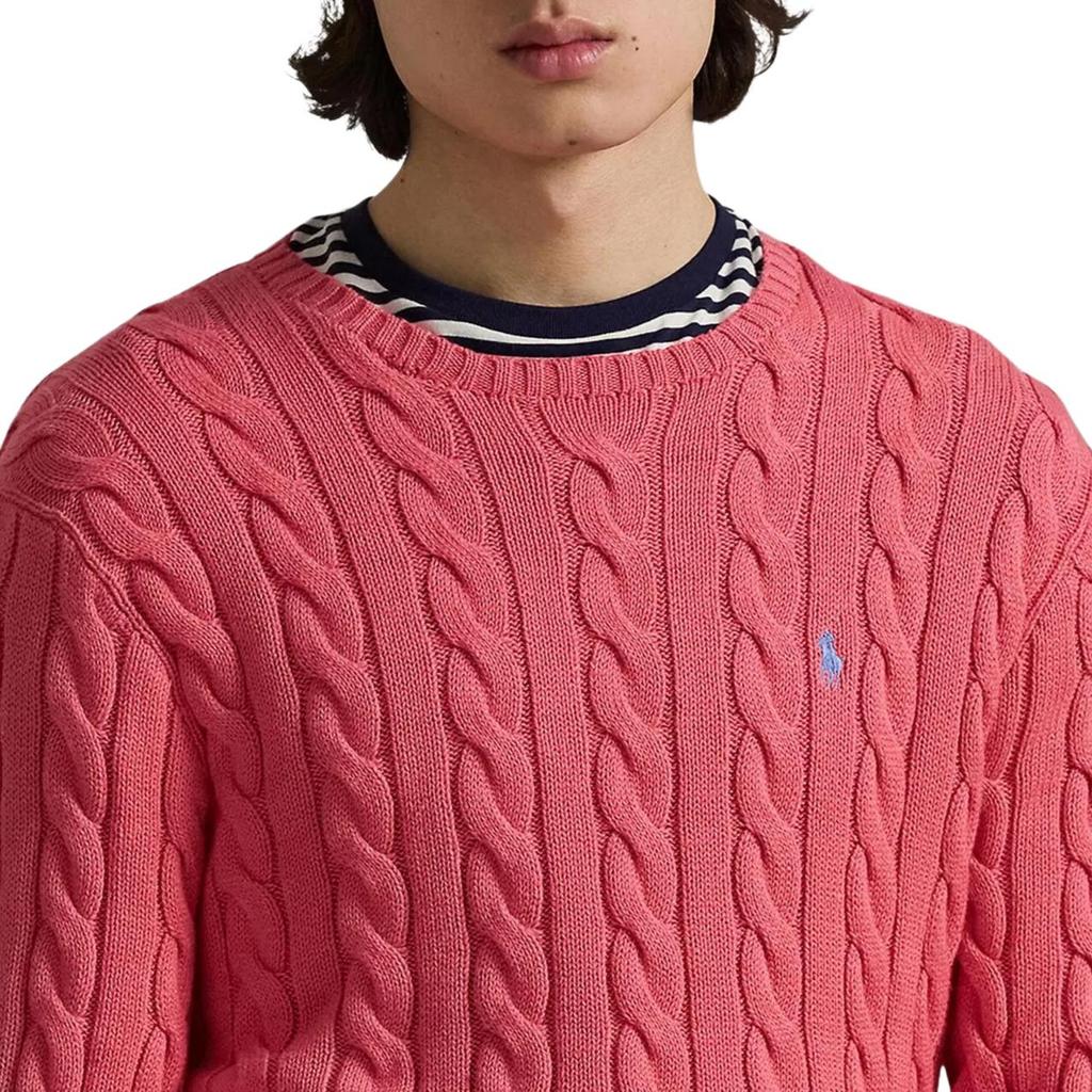Polo Ralph Lauren Ss26 Logo Embroidered Long Sleeve Crew Neck Cable Knit Sweater Men sweater 710775885-538