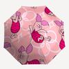 Piglet, Pink Themed Automatic Opening and Closing Umbrella, Brightly Colored 8-rib Portable Umbrella, Suitable for Men and Women, A Perfect Gift for C