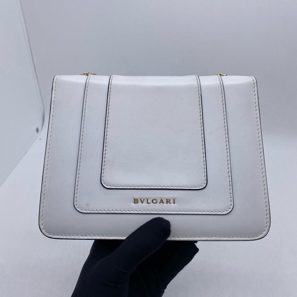 [Pre-Owned] Serpenti Forever Classic Snake Head Clasp Black And White Onyx Enamel Small Calfskin Chain Bag Crossbody Shoulder Bag - Very Good #1U7YLQQ