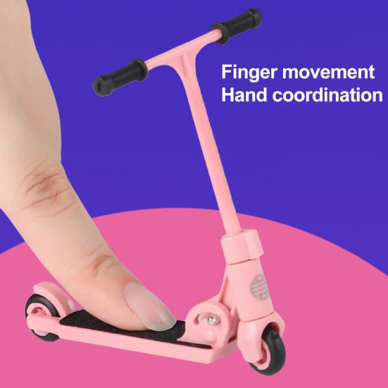Mini Prstová Koloběžka Hračka s Nářadím Skládací Malá Dvoukolová Koloběžka s Brzdou Simulace Fingerboard Dekorace Dětská Vzdělávací Hračka