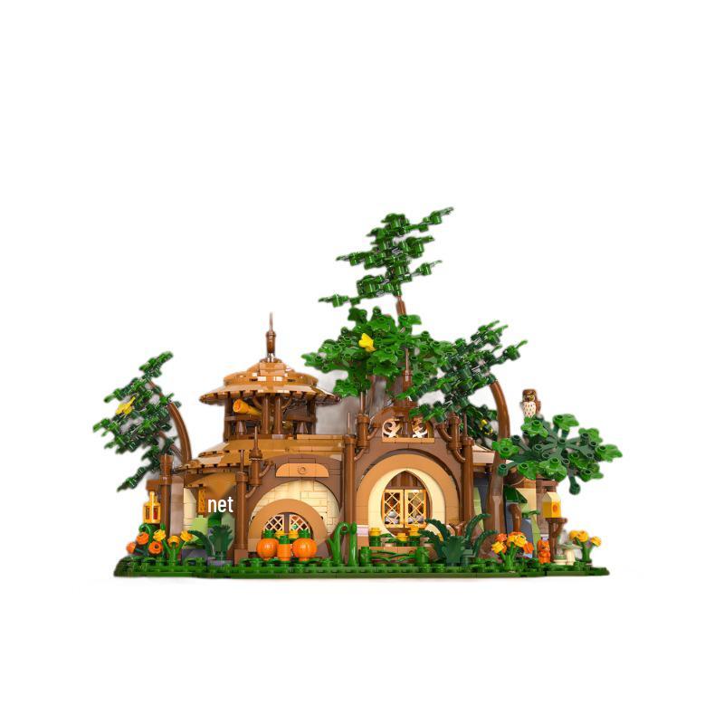 Medieval Forest Treehouse Blocks Model: Jungle Cabin Lighting Toy