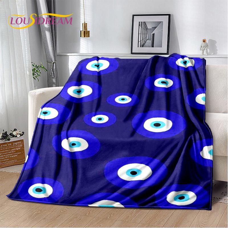 Nazar Evil Eye Arborele vieții pătură moale de pluș, pătură de flanel pătură pentru sufragerie dormitor pat canapea husă de picnic copii
