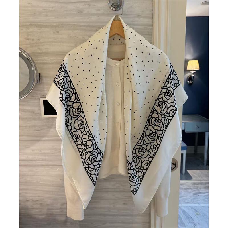 NINA SOLOR Lightweight 100% Mulberry Silk Square Scarf