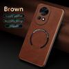 For Huawei Nova 12 12 Pro 12 Ultra Fine-Hole PU Cow Pattern Leather Outer Magnetic Ring Soft Edge Anti-Drop Phone Case