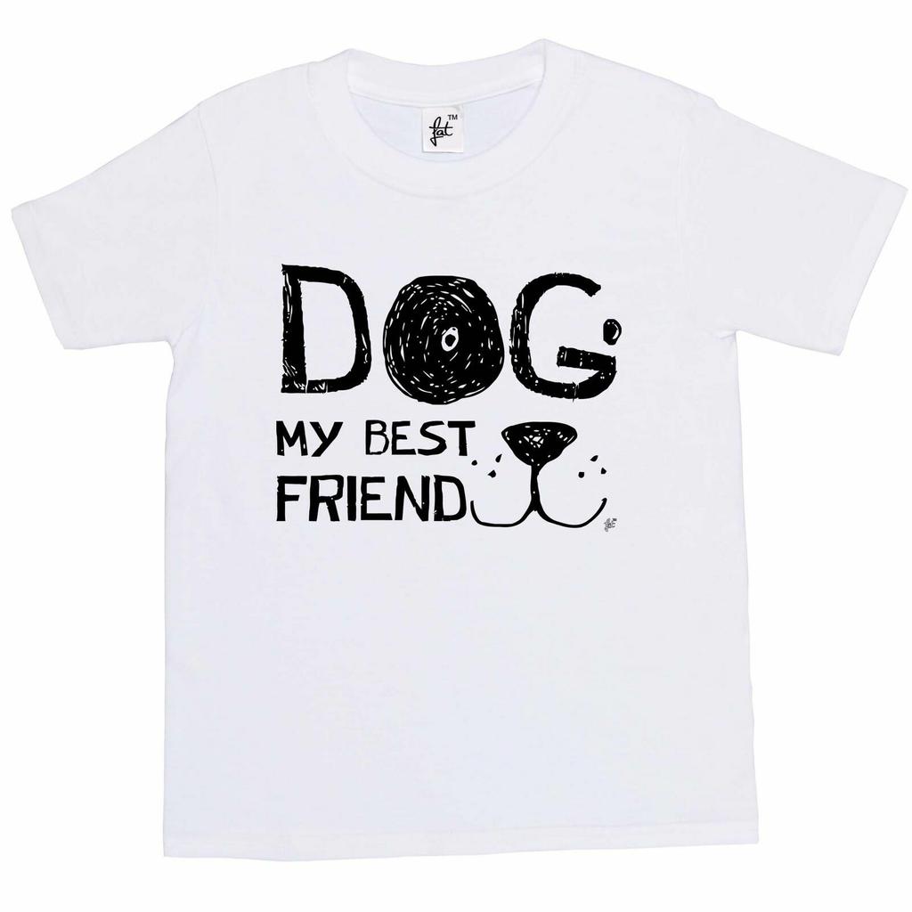Dog My Best Friend Smiling Dog Face Kids Boys Girls T-Shirt