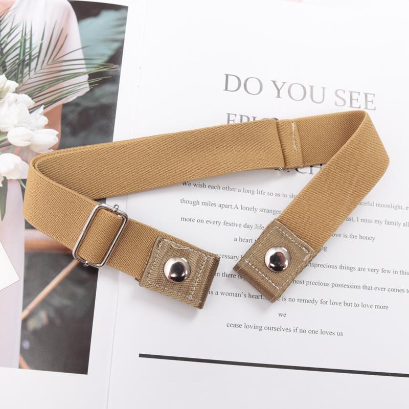 Elastic Belt Without Buckle Canvas Women Buckle Free Belt Ladies Jeans Pants Waist Lazy Belt Stretch No Buckle Invisible Belt