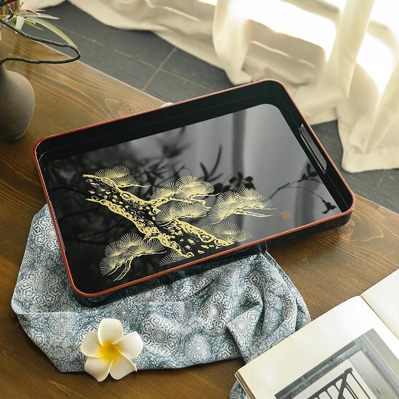Japanese Lacquer Rectangular Tray Commercial Catering Luxury High-end Home Tea Tray Modern Stylish