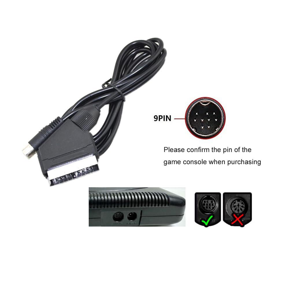 1.8M 6FT RGB Scart Cable For Sega MegaDrive 2 Genesis 2 Multimega CD-X 32X Nomad