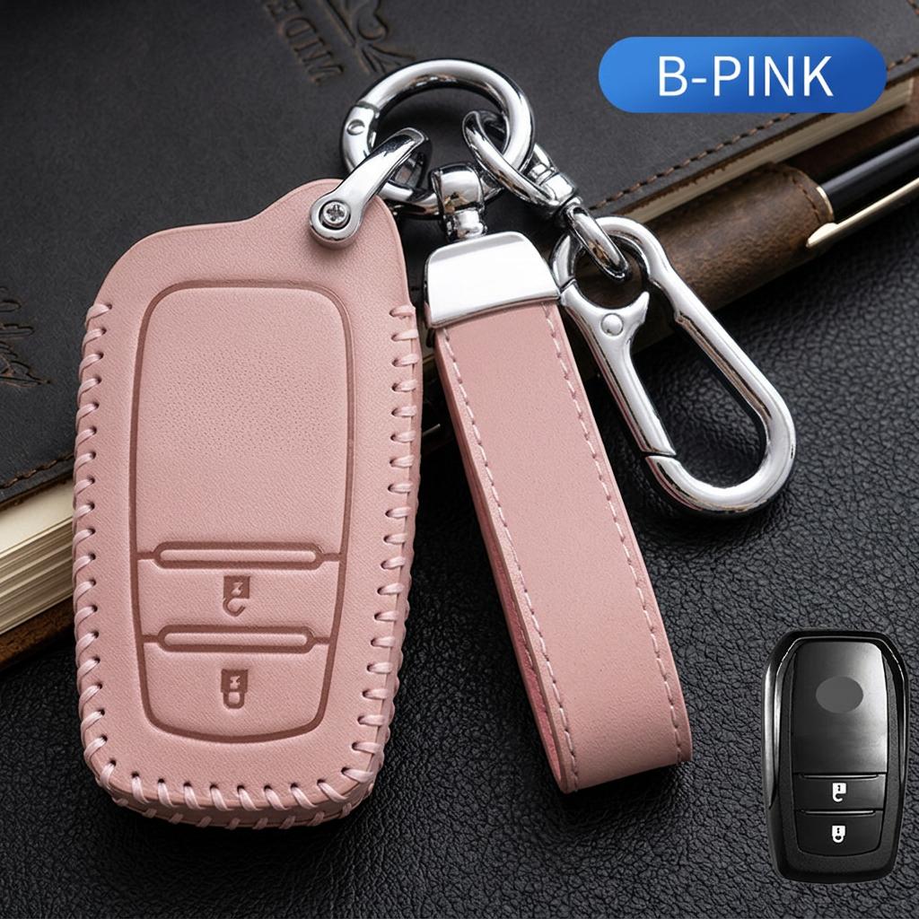 Leather Key Cover For Toyota Camry Corolla RAV4 Yaris Prius Prado Hilux C-HR Fortuner Highlander Avalon Venza Fob Protect Shell