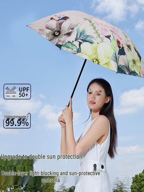 Baolizi Dual-Layer UV Protection Sun & Rain Umbrella for Women