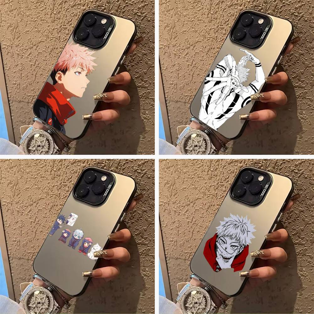 Opular characters-J-Jujutsu K-aisen- For iPhone 17 16 15 14 13 12 11 Pro Max XS 17 Air Silicone Colored Silver Bumper Cover