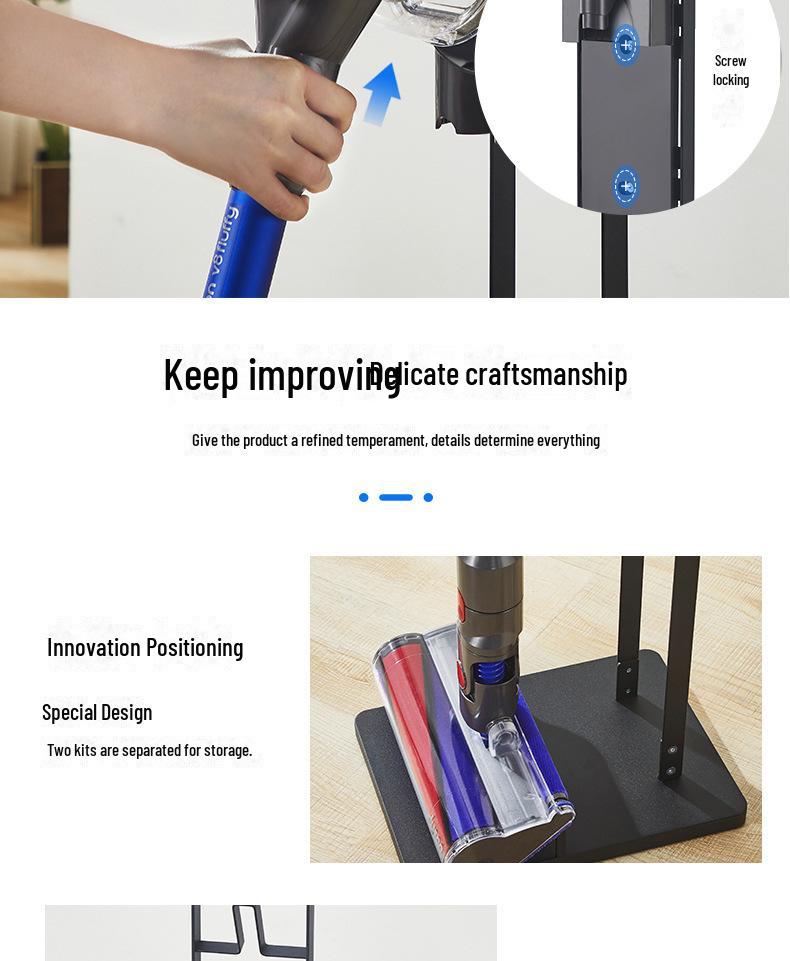 Dyson Vacuum Punch-Free Black Hanging Storage Bracket