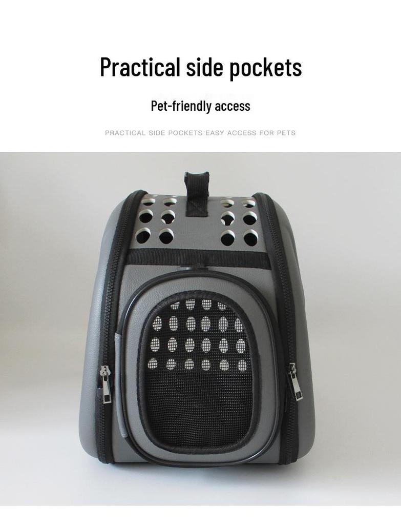 Foldable & Breathable Pet Carrier: Portable Handheld Cat and Dog Backpack/Cage