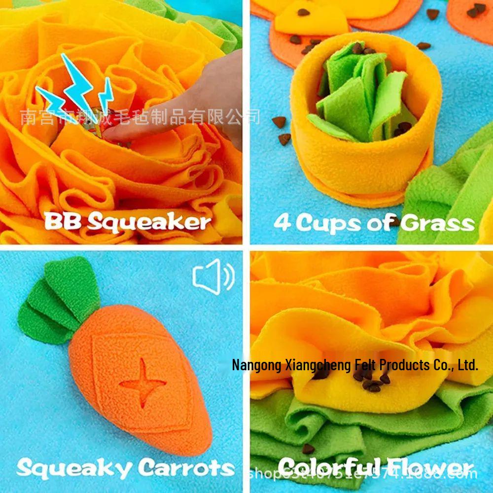 Dog Foraging Sniffing Mat: Puppy Puzzle & Slow Feeding Blanket Toy for Treasure Hunt