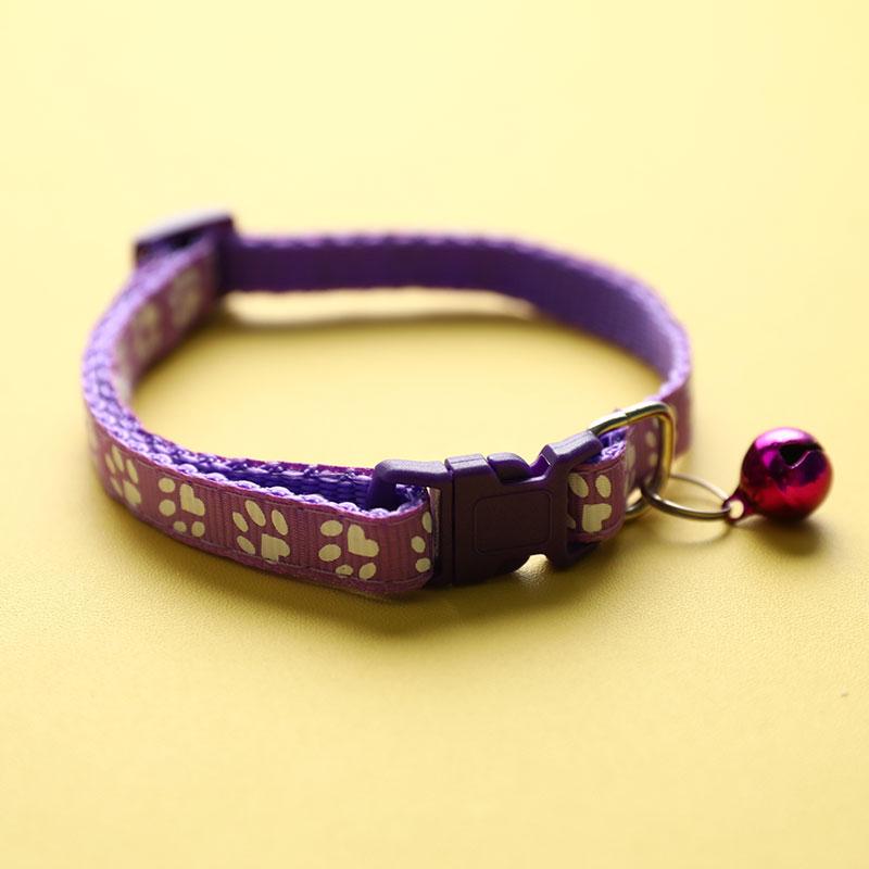 New Cute Bell Collar For Cats Dog Collar Funny Footprint Collars Leads Cat