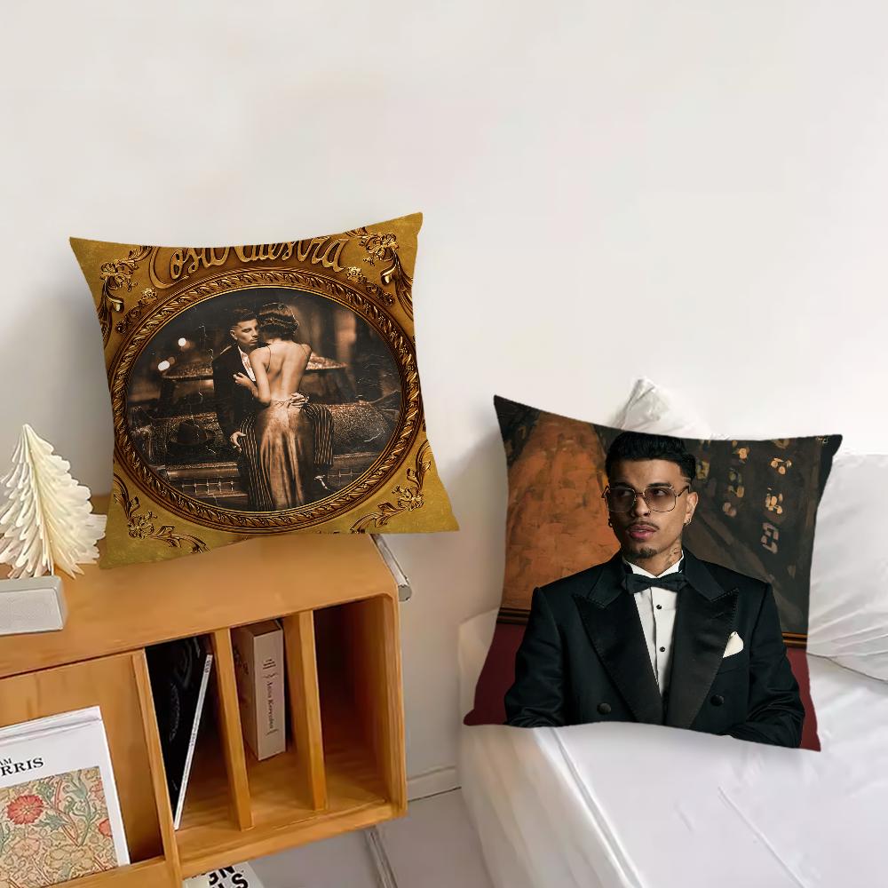 Singer Rauw Alejandro Nuestra Cushion Cover Living Room Accent Couch Back Support Square Lounge Restful Nap Companion Pillow Cas