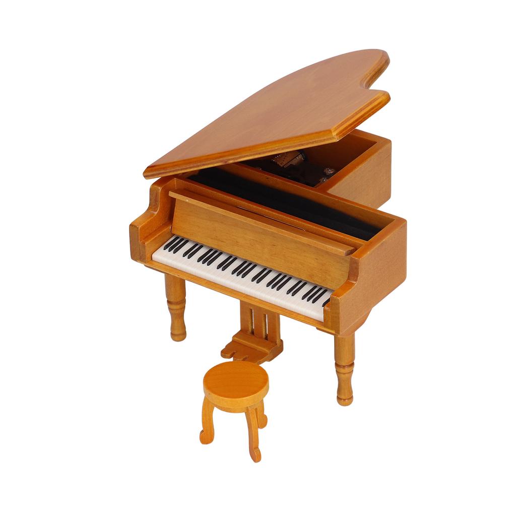 Klavierförmige Spieluhr Holz Simulationsklavier Spieluhr Ornament für Weihnachten Geburtstag
