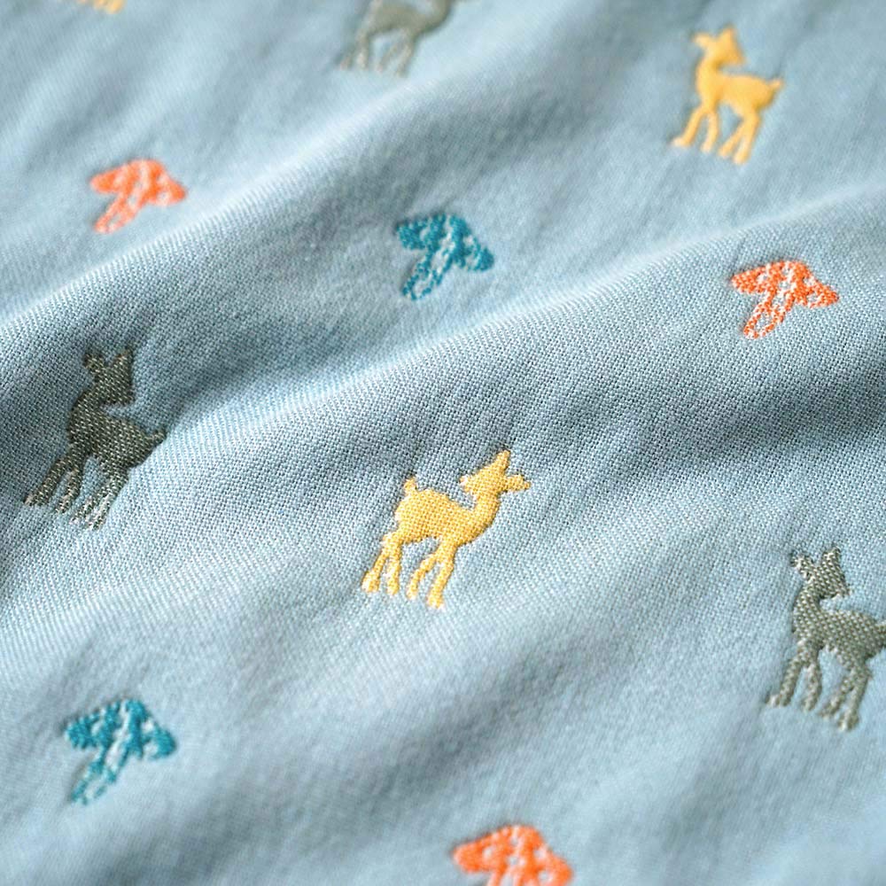 10mois Amelie Fluffy Gauze Blanket 21151010 Organic Cotton (6-Layer Gauze) (Mini Size) Blue-Green 100%